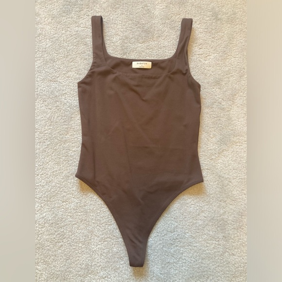 Babaton Tops - Brown Babaton Thong Bodysuit